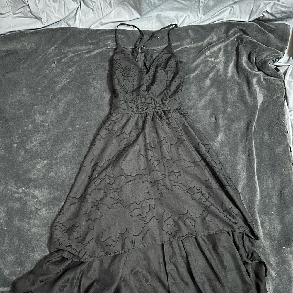 Rue21 Charcoal Lace High Low Dress